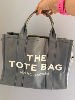 Marc Jacobs shadow blue Canvas Tote with White Logo
